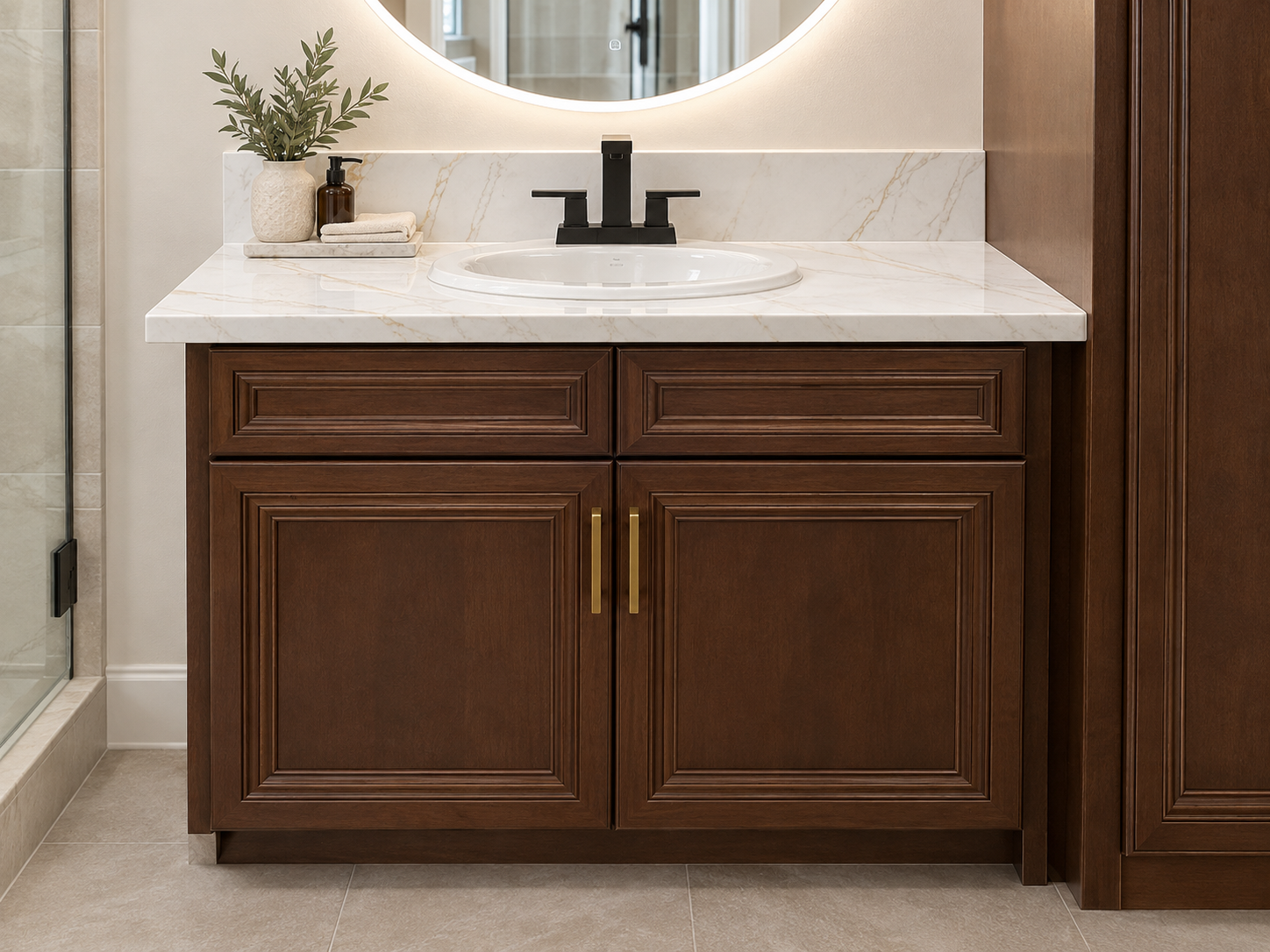 Dark Caramel - Vanity Combo (21"Depth) VSDB48