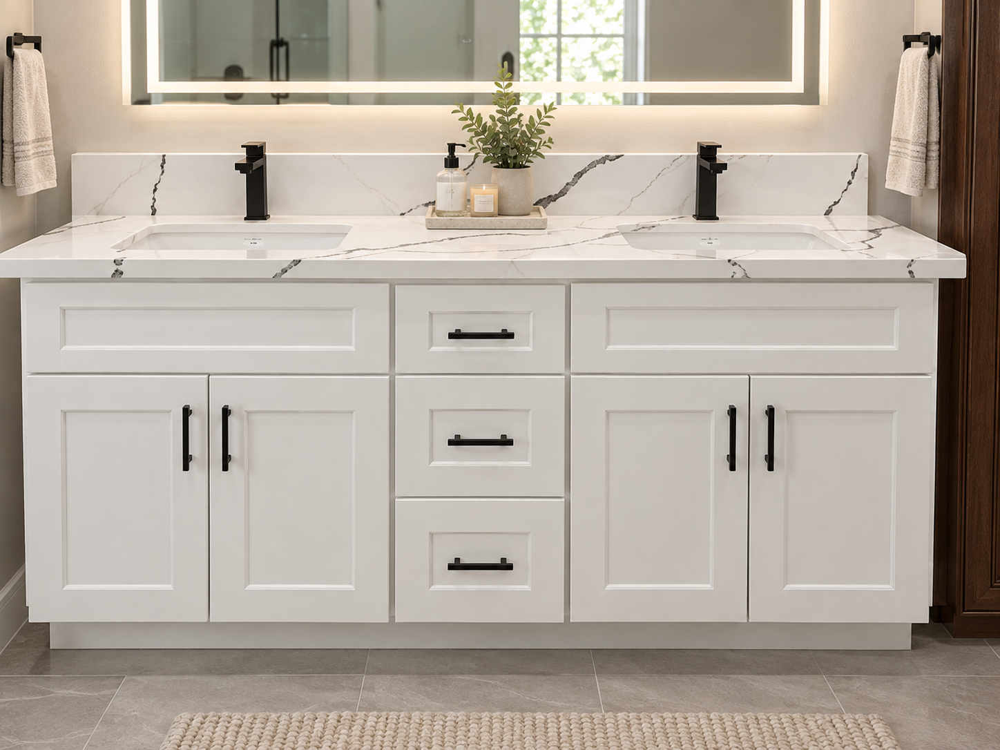 White Shaker - Vanity Sink Base (21"Depth) VSB24